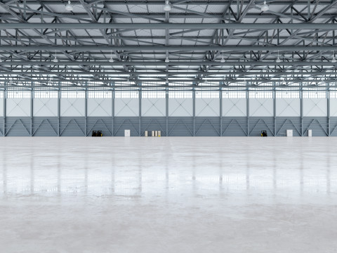 Airplane Hangar Interior 4b 3D Model