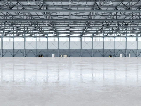 Airplane Hangar Interior 4b 3D Model