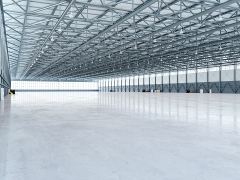 Airplane Hangar Interior 4b 3D Model