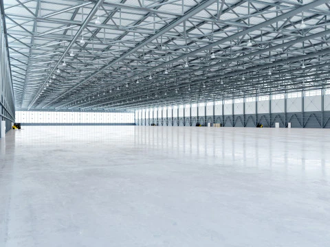Airplane Hangar Interior 4b 3D Model