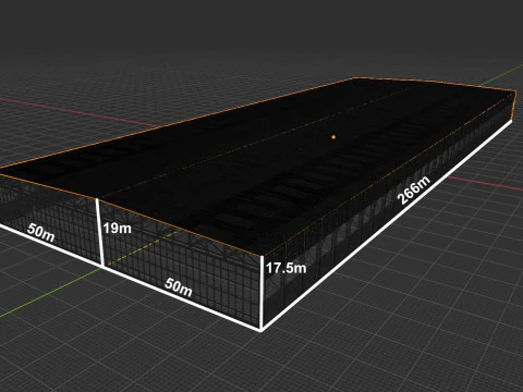Airplane Hangar Interior 4b 3D Model