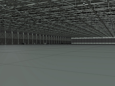 Airplane Hangar Interior 4b 3D Model