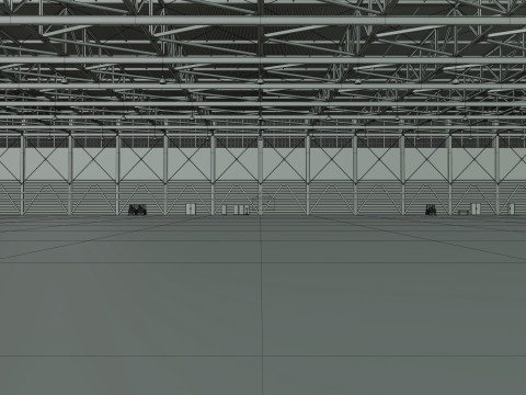 Airplane Hangar Interior 4b 3D Model