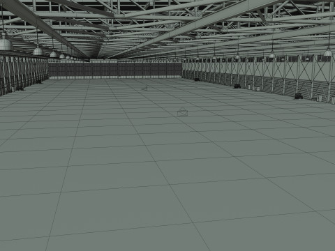 Airplane Hangar Interior 4b 3D Model
