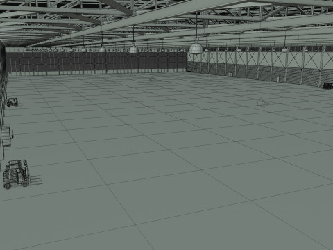 Airplane Hangar Interior 4b 3D Model