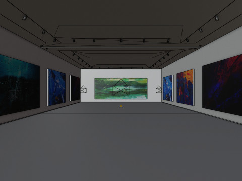 Art Museum Gallery Interior 1c 3D-Modell