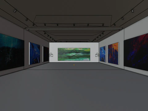 Art Museum Gallery Interior 1c 3D Model