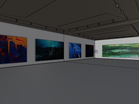 Art Museum Gallery Interior 1c 3D-Modell