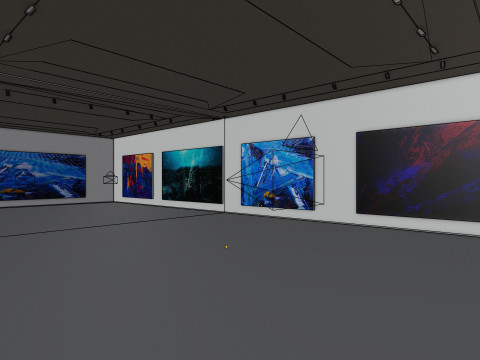 Art Museum Gallery Interior 1c 3D-Modell