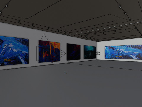 Art Museum Gallery Interior 1c 3D-Modell