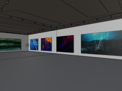 Art Museum Gallery Interior 1c 3D-Modell