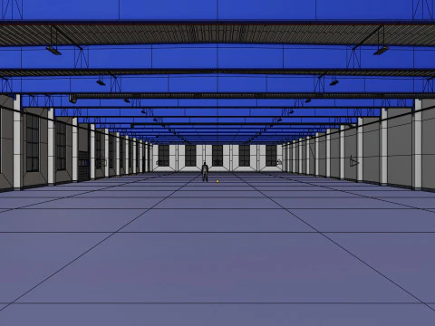 Industrial Warehouse Interior 12 3D Model
