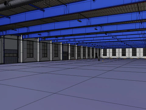 Industrial Warehouse Interior 12 3D Model