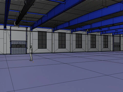 Industrial Warehouse Interior 12 3D Model