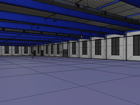Industrial Warehouse Interior 12 3D Model