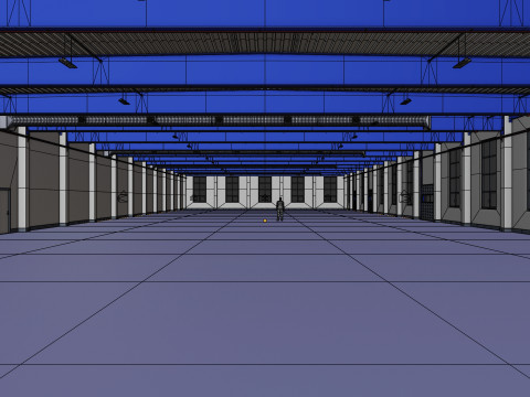 Industrial Warehouse Interior 12 3Dモデル