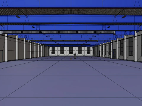 Industrial Warehouse Interior 12 3D Model