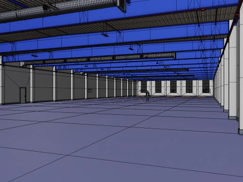Industrial Warehouse Interior 12 3D Model
