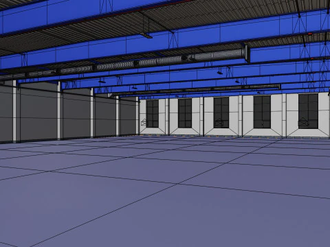 Industrial Warehouse Interior 12 3D Model