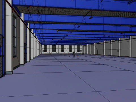 Industrial Warehouse Interior 12 3D Model