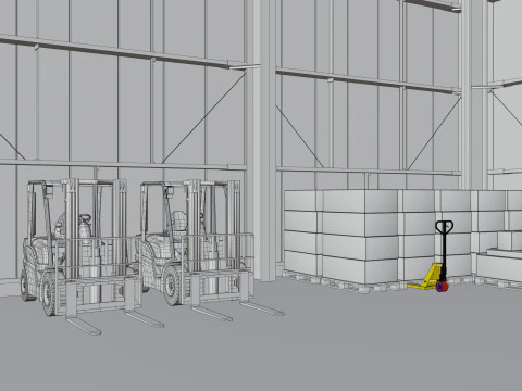 Interno del magazzino 2b Modello 3D