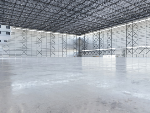 Airplane Hangar Hall Interior 3b Modèle 3D