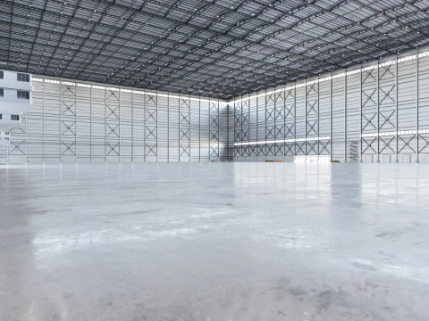 Interior do sal&atilde;o do hangar de avi&atilde;o 3b Modelo 3D