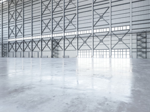 Airplane Hangar Hall Interior 3b Modèle 3D