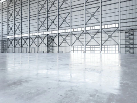 Interior do sal&atilde;o do hangar de avi&atilde;o 3b Modelo 3D