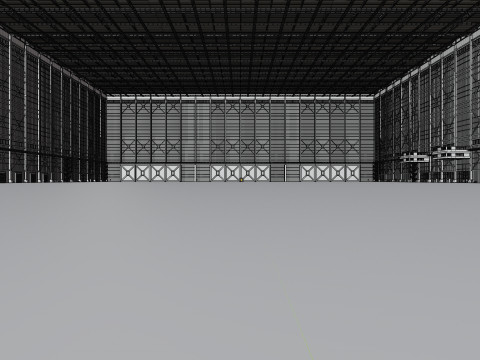 Airplane Hangar Hall Interior 3b Modèle 3D