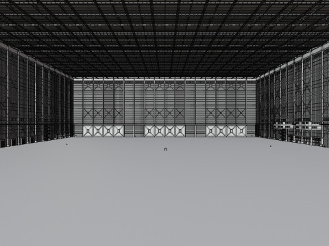 Airplane Hangar Hall Interior 3b Modèle 3D