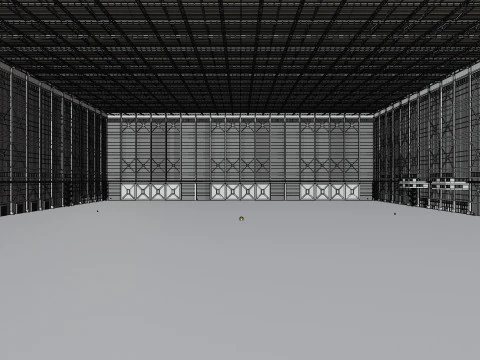 Interior do sal&atilde;o do hangar de avi&atilde;o 3b Modelo 3D