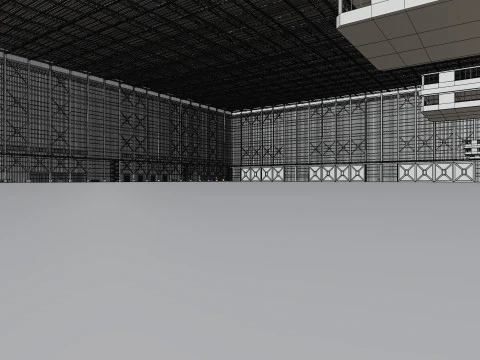 Interior do sal&atilde;o do hangar de avi&atilde;o 3b Modelo 3D
