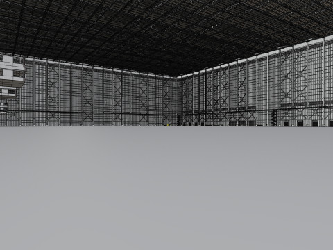 Airplane Hangar Hall Interior 3b Modèle 3D