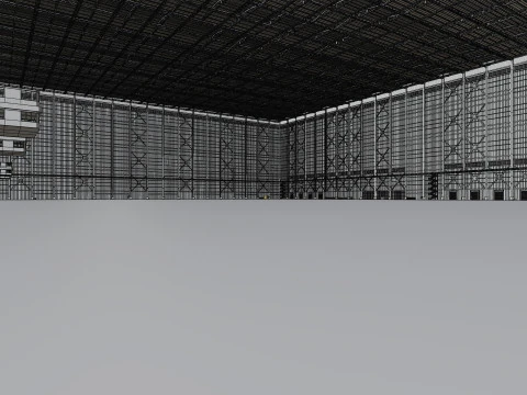 Interior do sal&atilde;o do hangar de avi&atilde;o 3b Modelo 3D