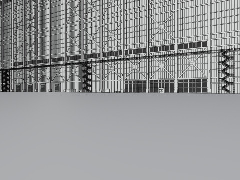 Airplane Hangar Hall Interior 3b Modèle 3D