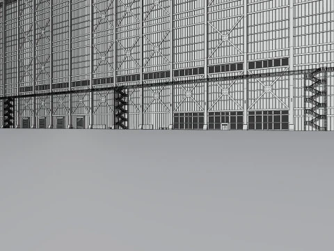 Interior do sal&atilde;o do hangar de avi&atilde;o 3b Modelo 3D