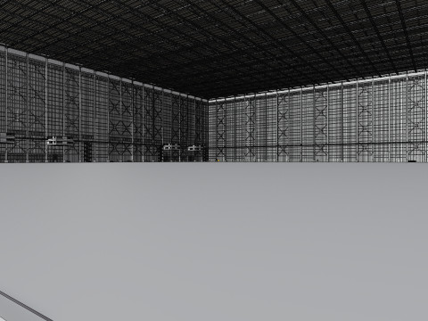 Airplane Hangar Hall Interior 3b Modèle 3D