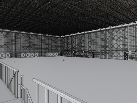 Airplane Hangar Hall Interior 3b Modèle 3D