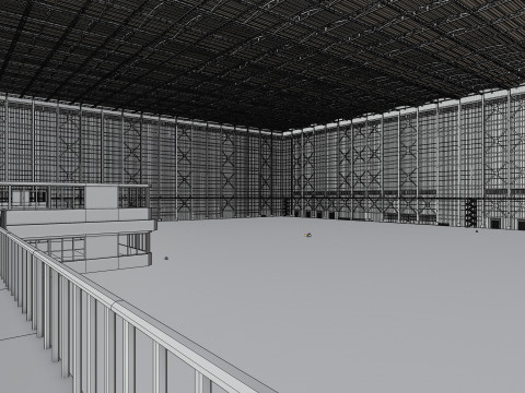 Airplane Hangar Hall Interior 3b Modèle 3D