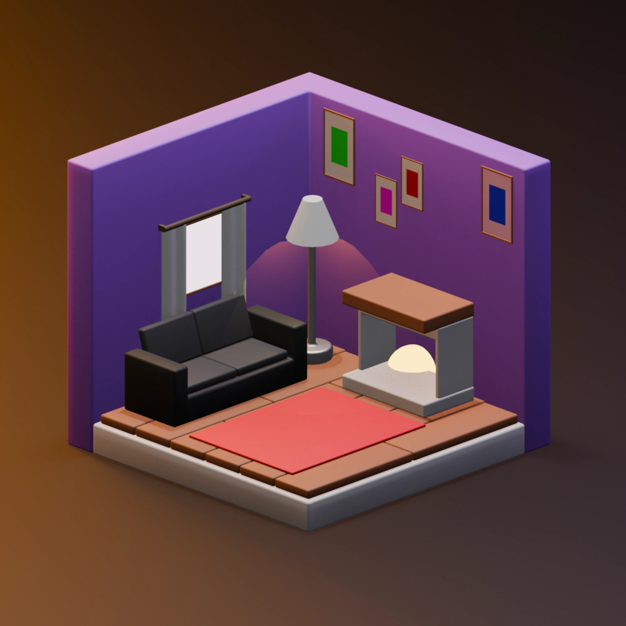 Room 3D Model .c4d .max .obj .3ds .fbx .stl .blend 