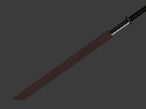 Katana sword low-poly 3Dモデル