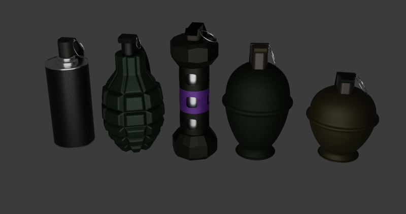 Game-Ready Grenades Pack 3Dモデル .c4d .max .obj .3ds .fbx .stl .blend