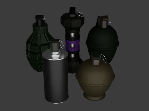 Game-Ready Grenades Pack 3Dモデル