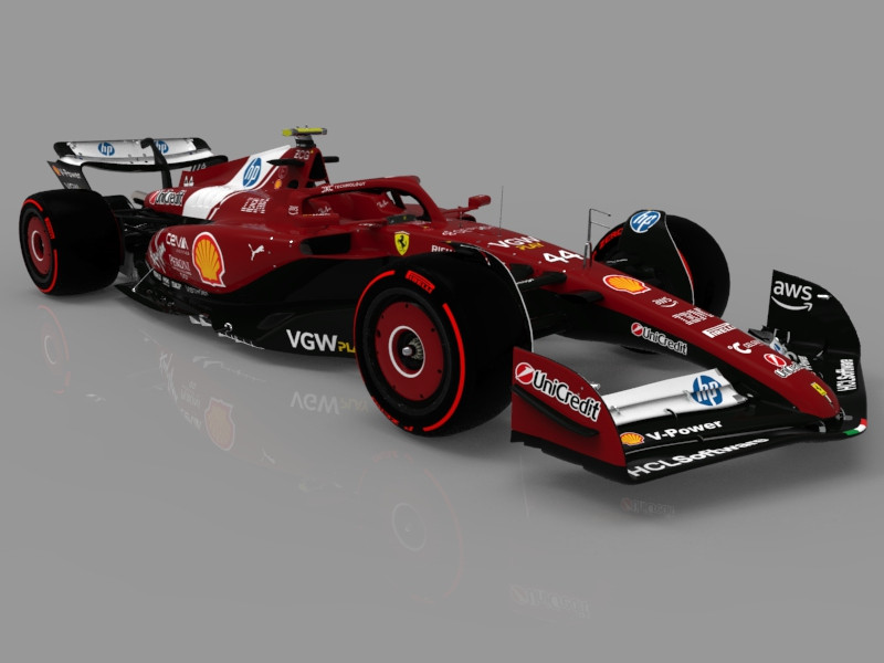 F1 Ferrari SF-25 3D Model .c4d .max .obj .3ds .fbx .stl .blend 