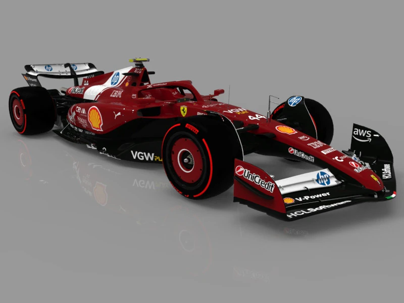 F1 Ferrari SF-25 3D Model .c4d .max .obj .3ds .fbx .stl .blend 