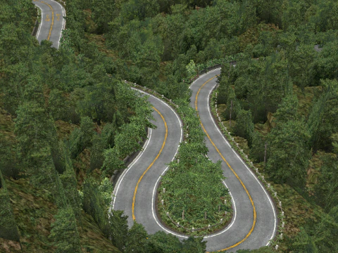 Akagi Mountain Japan Track 3D Modell