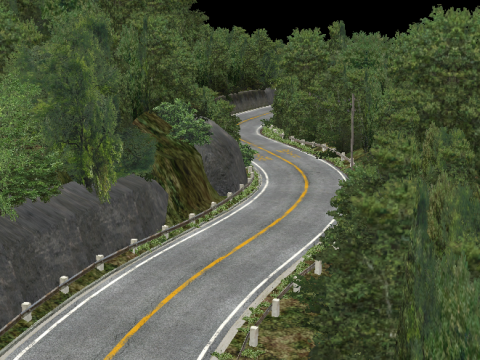 Akagi Mountain Japan Track 3Dモデル