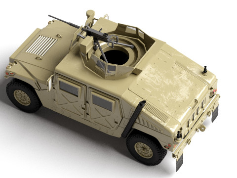 Military Humvee HMMWV Armed Transport Vehicle Modelo 3D