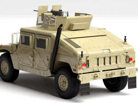 Military Humvee HMMWV Armed Transport Vehicle Modelo 3D